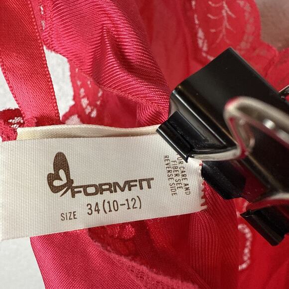 Halston Formfit Vintage Satin Lace Teddy Bodysuit Size 34 S Hot Pink Nylon - Picture 7 of 7